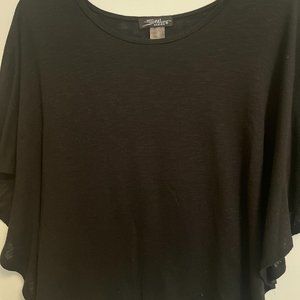 Black Knit Bat-Wing Top